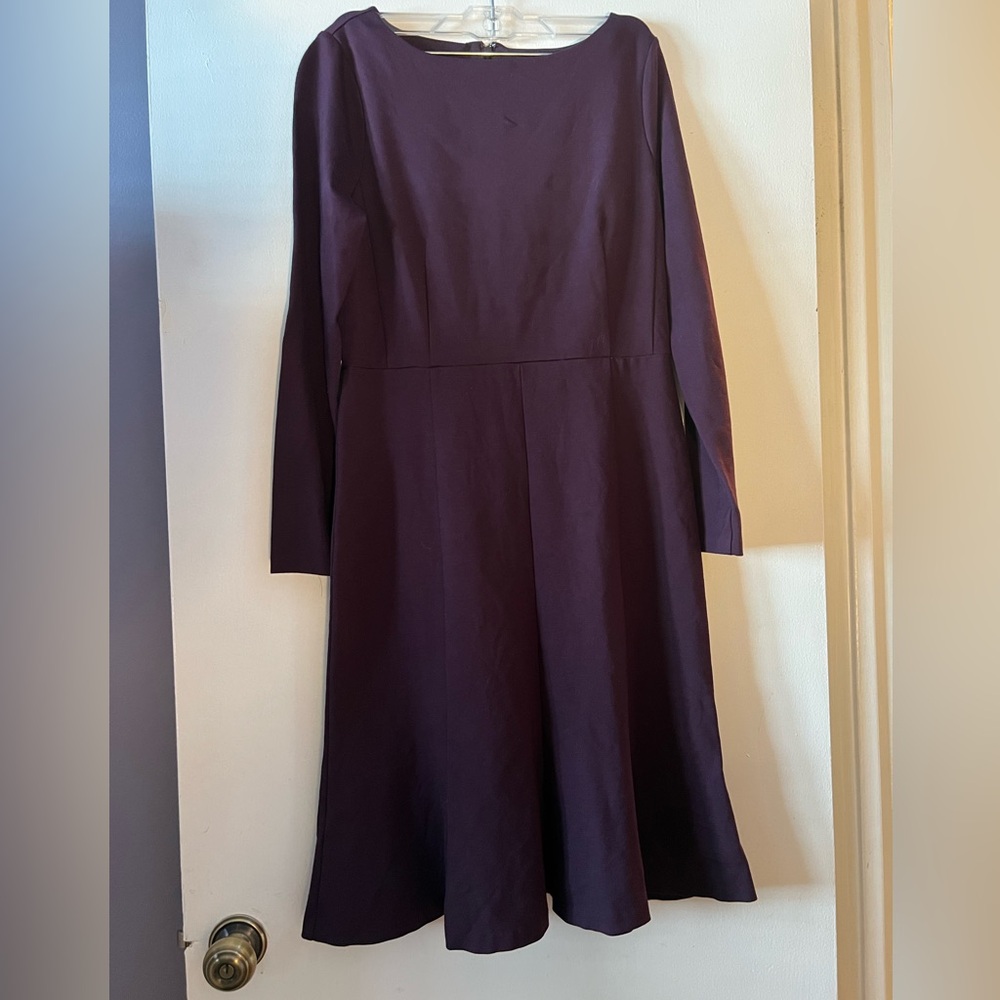 Ann Taylor Deep Purple Long Sleeve Dress